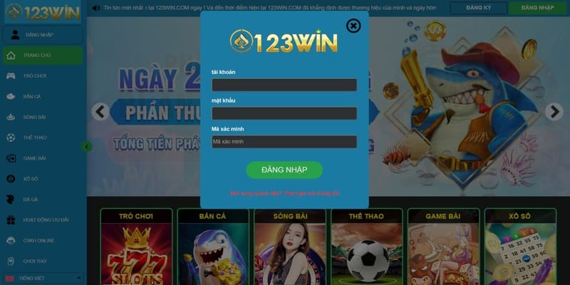 Lưu ý khi đăng nhập tài khoản 123Win